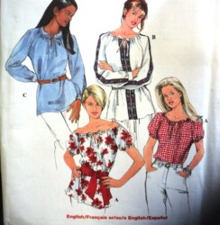 7708 SIMPLICITY SS-LS EZ RAGLAN PEASANT  BLOUSE PATTERN L-XL